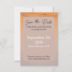 Sunset Beach Save the Date Card Coastal Wedding