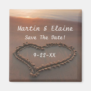 Sunset Beach Save The Date Custom Wedding Magnet