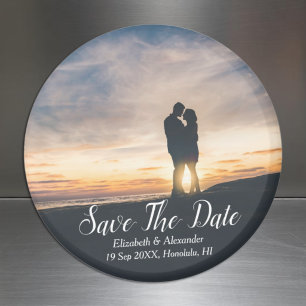 Sunset Beach Save The Date Magnet
