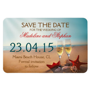 sunset beach save the date magnets
