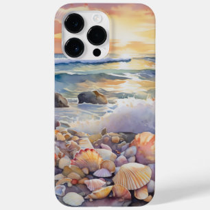 SUNSET BEACH SCENE WITH COLORFUL SEASHELLS Case-Mate iPhone 14 PRO MAX CASE