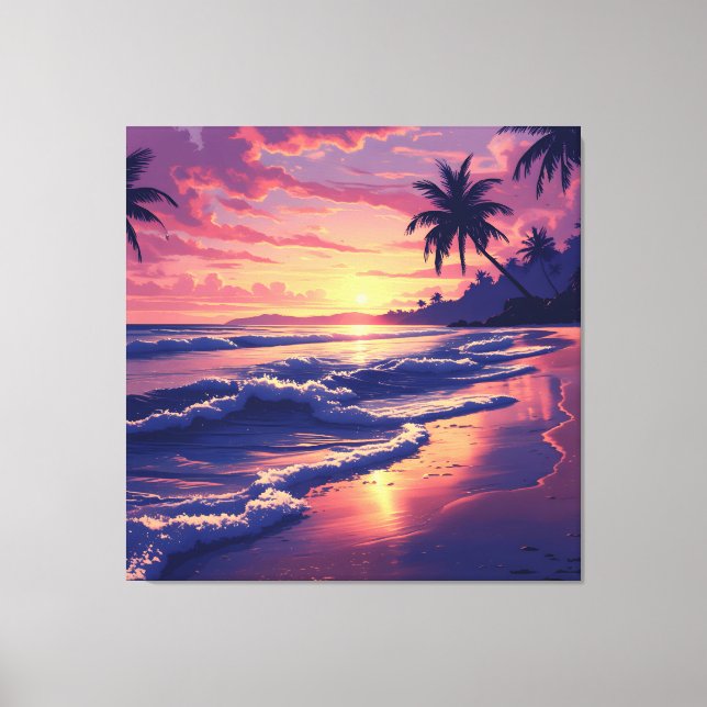 Sunset Beach Serenity Canvas Print (Front)