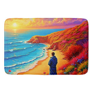 Sunset Beach Solitude Serenity Design Bath Mat