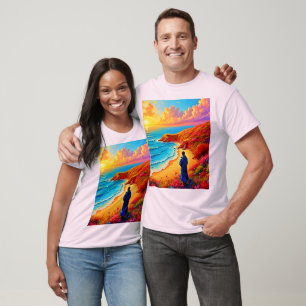 Sunset Beach Solitude Serenity Design T-Shirt