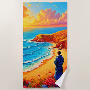 Sunset Beach Solitude Serenity Design Towel