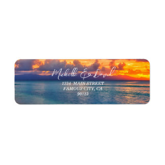 Sunset Beach String Lights Address Label