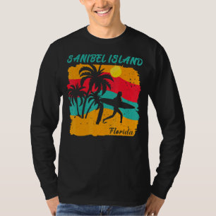 Sunset Beach Surfing Sanibel Island Florida Summer T-Shirt