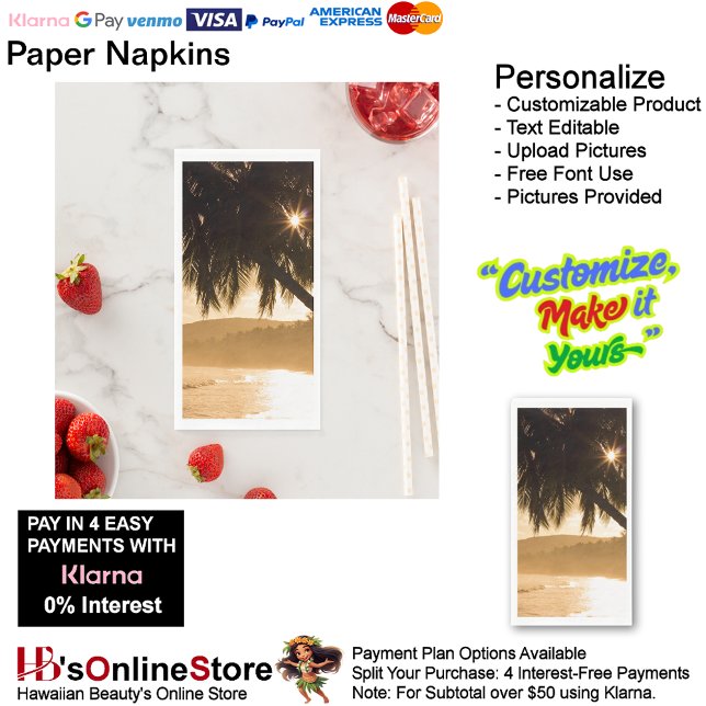 Sunset Beach Tables Kitchen Restaurant Decor 11 Napkin (Sunset Beach Tables Kitchen Restaurant Decor Paper Guest Towels 11.)