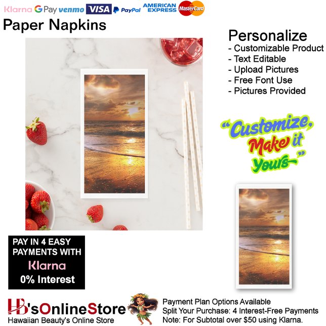 Sunset Beach Tables Kitchen Restaurant Decor 44 Napkin (Sunset Beach Tables Kitchen Restaurant Decor Paper Guest Towels 44.)