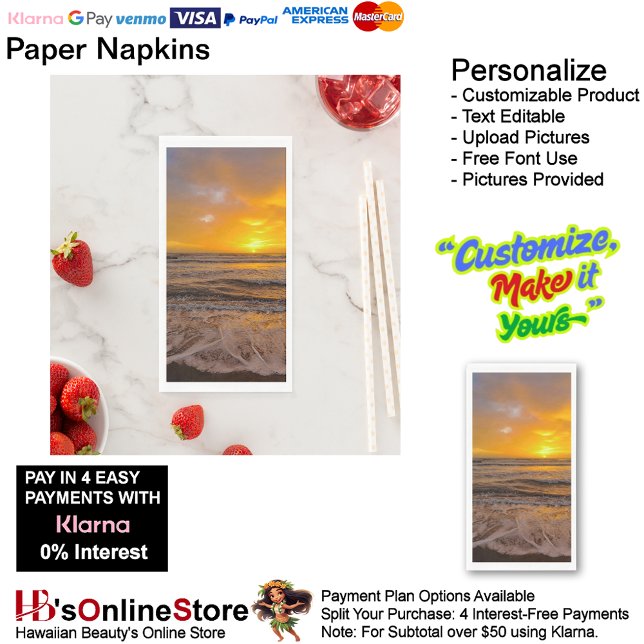 Sunset Beach Tables Kitchen Restaurant Decor 46 Napkin (Sunset Beach Tables Kitchen Restaurant Decor Paper Guest Towels 46.)
