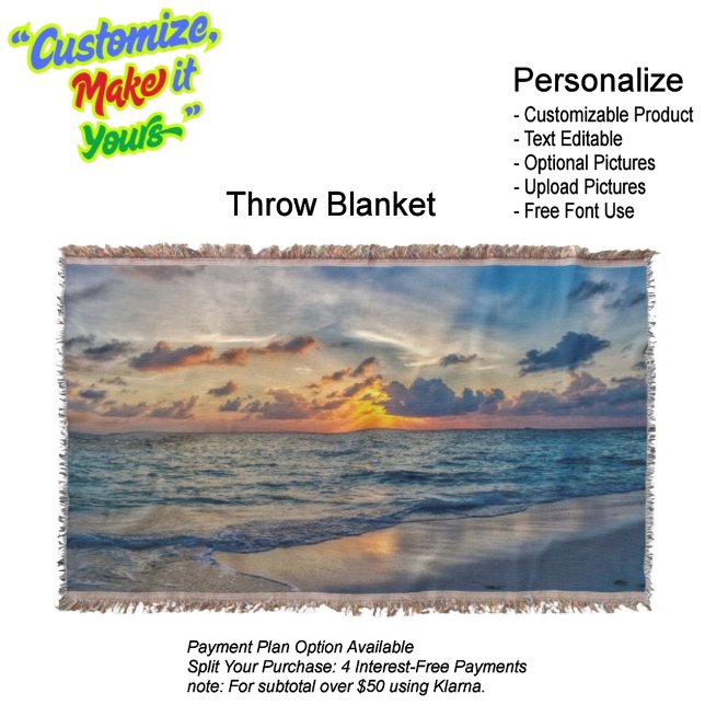 Sunset Beach Throw Blanket 20 (Sunset Beach Throw Blanket 20.)