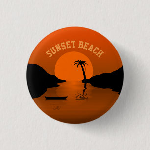 Sunset Beach Tropical Art 3 Cm Round Badge