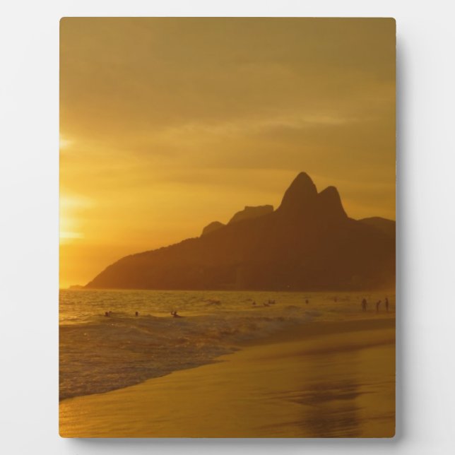 Sunset Beach Tropical Ocean Water Peace Love Sand Plaque (Front)