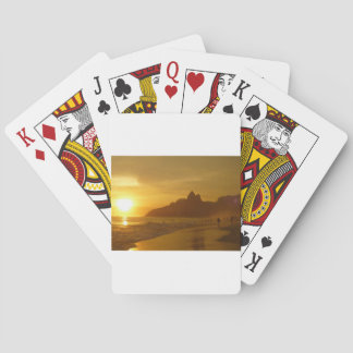 Sunset Beach Tropical Ocean Water Peace Love Sand Playing Cards