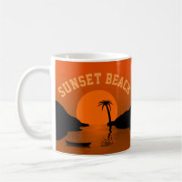 Sunset Beach Tropical Orange Art