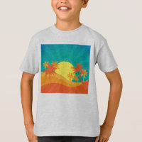 Sunset Beach tropical retro surf design