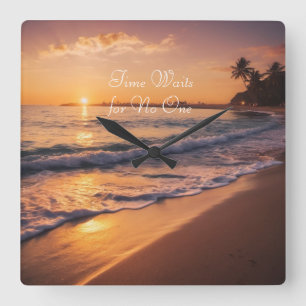 Sunset Beach Walk Clock