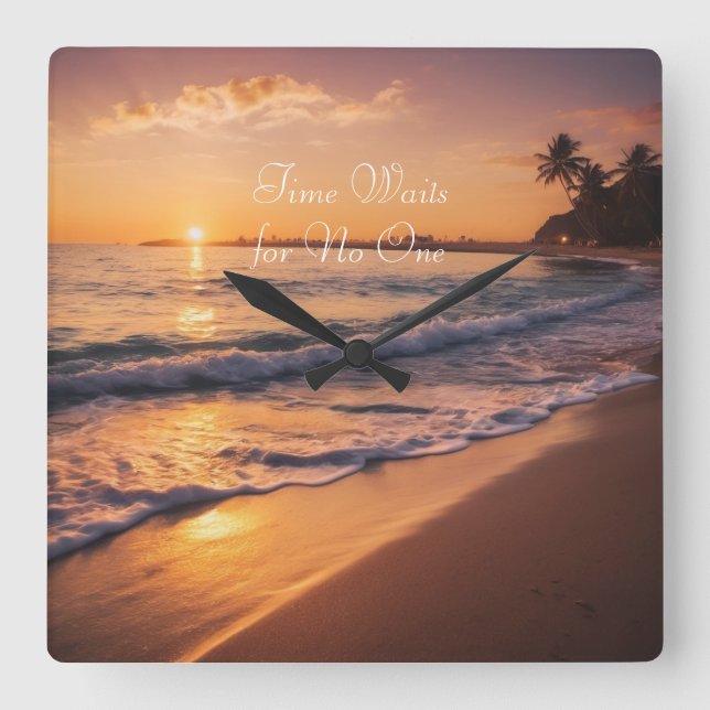 Sunset Beach Walk Clock (Front)