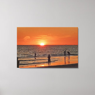 Sunset Beach Wall Art Coastal Ocean Decor