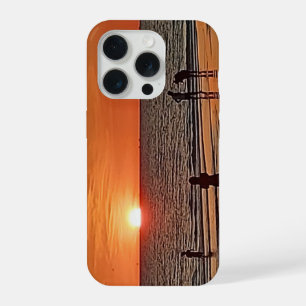 Sunset Beach Wall Art Coastal Ocean Decor iPhone 15 Pro Case