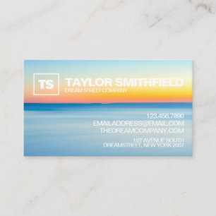 Sunset Beach Watercolor Professional Business Card