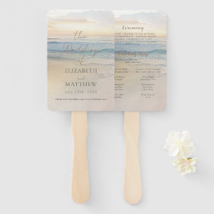 Sunset Beach Wedding  Hand Fan