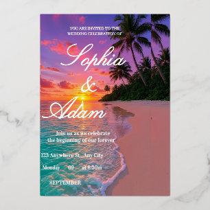 Sunset Beach Wedding Invitation