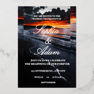 Sunset Beach Wedding Invitation