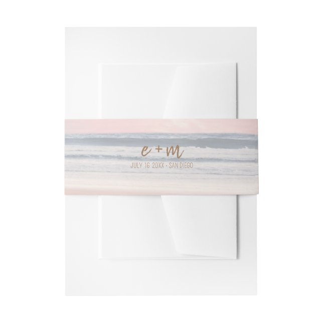 Sunset Beach Wedding | Oceanside Wedding Invitation Belly Band (Front Example)