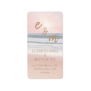 Sunset Beach Wedding   Oceanside Wedding Label