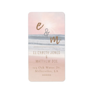 Sunset Beach Wedding   Oceanside Wedding Label
