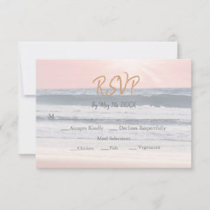 Sunset Beach Wedding Oceanside Wedding RSVP Card