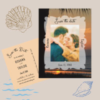 Sunset Beach Wedding Photo Save the Date