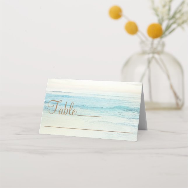 Sunset Beach Wedding Place Card (Front)