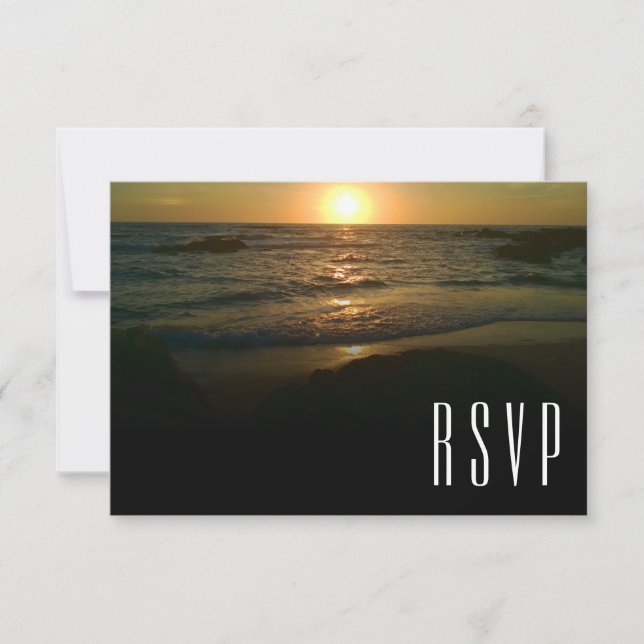 Sunset Beach Wedding RSVP (Front)