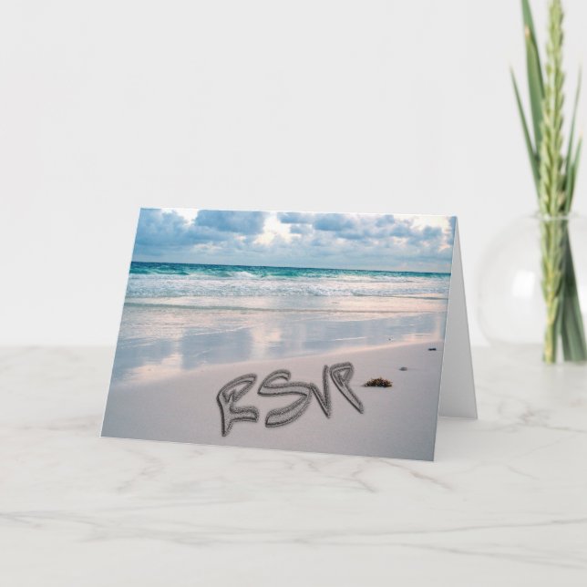 Sunset Beach Wedding RSVP Invitation (Front)
