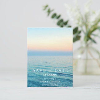 Sunset Beach Wedding Save the Dates Announcement Postcard