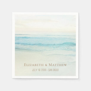 Sunset Beach Wedding   Seaside Wedding Napkin