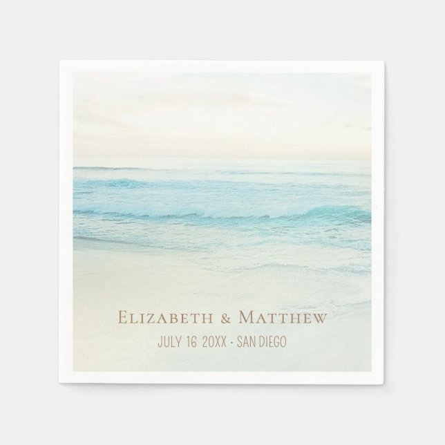 Sunset Beach Wedding | Seaside Wedding Napkin (Front)