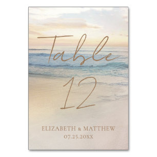 Sunset Beach Wedding Table Number