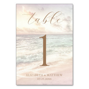 Sunset Beach Wedding Table Number