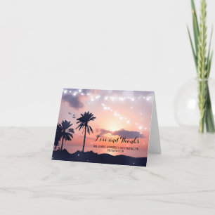 Sunset Beach Wedding Thank You Card
