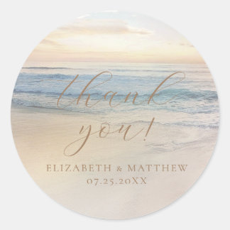 Sunset Beach Wedding | Thank You Sticker