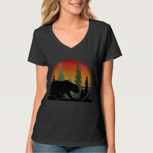 Sunset Bear Nature Forest Animal T-Shirt