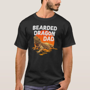 Sunset Bearded Dragon Dad Reptile Lizard Dad Mum T-Shirt