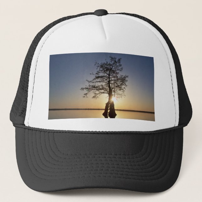 Sunset Behind a Tree Trucker Hat (Front)