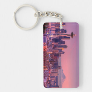 Sunset behind Seattle skyline from Kerry Park. Key Ring