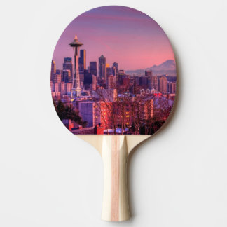 Sunset behind Seattle skyline from Kerry Park. Ping Pong Paddle