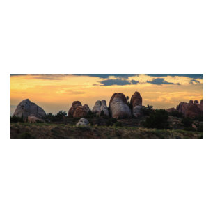 Sunset behind "The Fins" in Arches National Park Photo Print