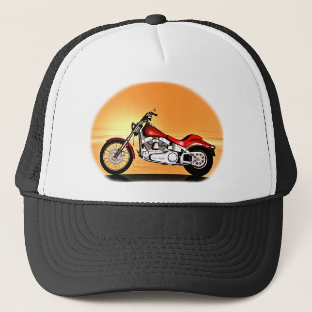 Sunset bike trucker hat (Front)